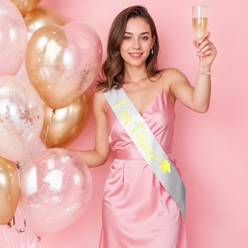 Graduation Sash for Graduates - White Satin Party Decor