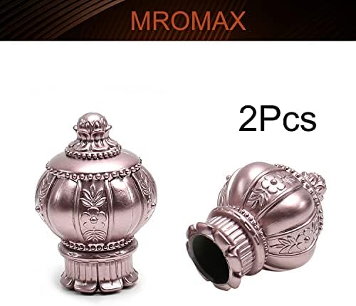 MroMax 2Pcs Curtain Rod Finials Rose Gold 1 Inch Outer Dia