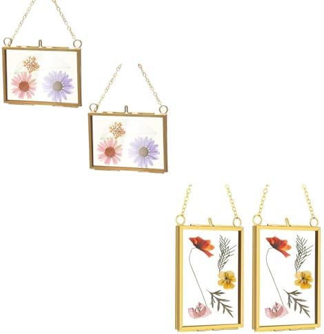 Belupai 2pcs Glass Pressed Flower Frames