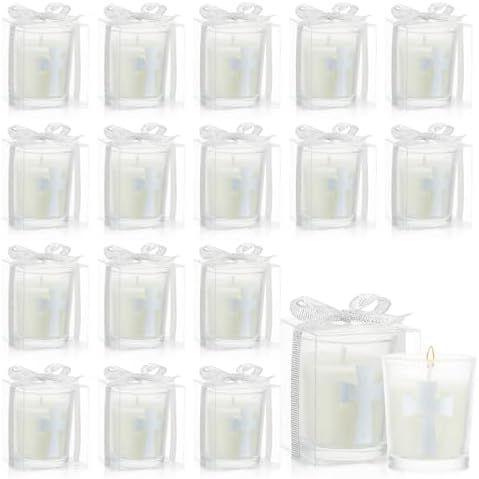 Hushee Silver Cross Candle Wedding Favors Set