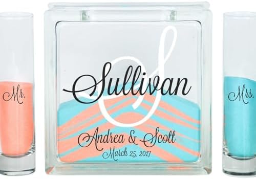 Glass Personalized Monogram Sand Set with Lid