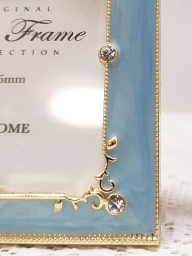 Mini Perfume Bottle Shaped Metal Photo Frame Blue