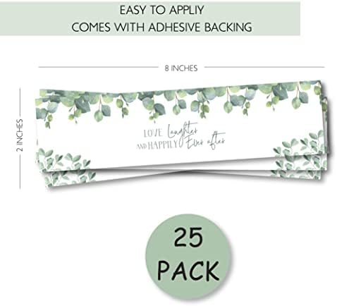 Eucalyptus Floral Water Bottle Wraps for Wedding Bridal Shower