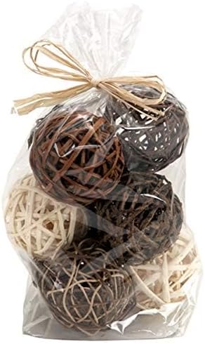 Bag of Brown Natural Wicker 4 Inch Twig Orbs - 9 Pieces
