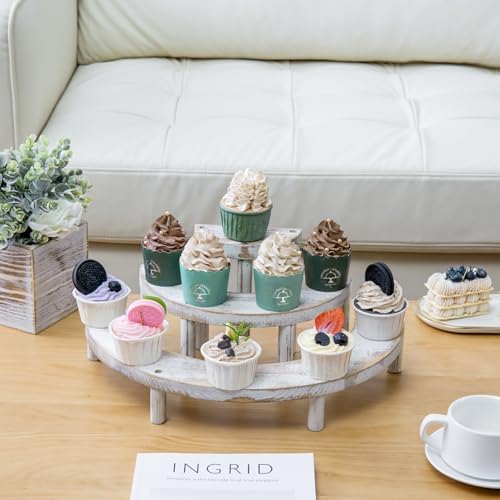 MyGift 3 Tier Wooden Display Stand Riser Set