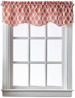 CHF Morocco Ogee Print Scallop Valance 58W x 14L Inch Clay