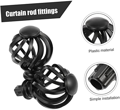ABOOFAN 2pcs Crystal Plastic Curtain Rod Ends
