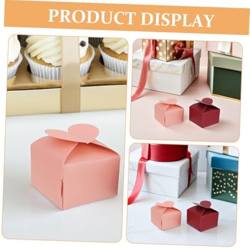 Cabilock 100pcs Heart Shaped Favor Boxes for Parties and Weddings