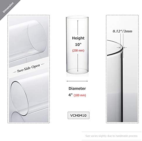 WGVI Hurricane Candle Holder Sleeve 4 Inch Clear Glass Cylinder