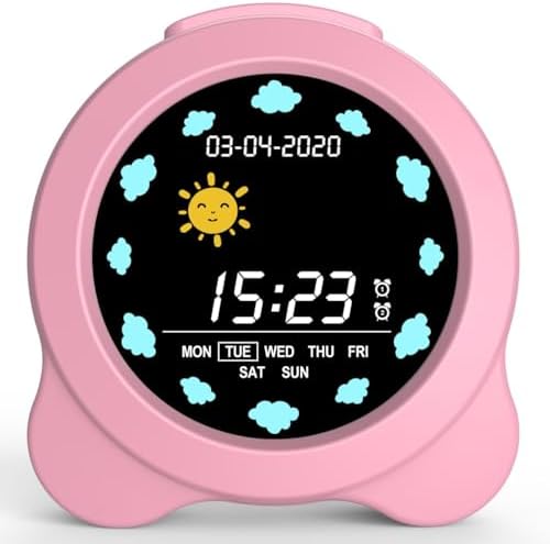 Kids Alarm Clock with Sun Moon LED Display and Sleep Sounds