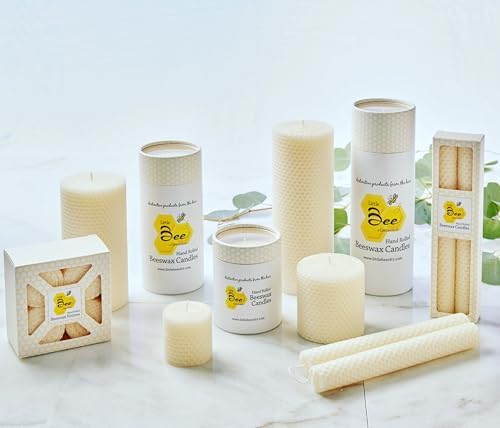 Little Bee of CT Hand Rolled Beeswax Pillar Candle