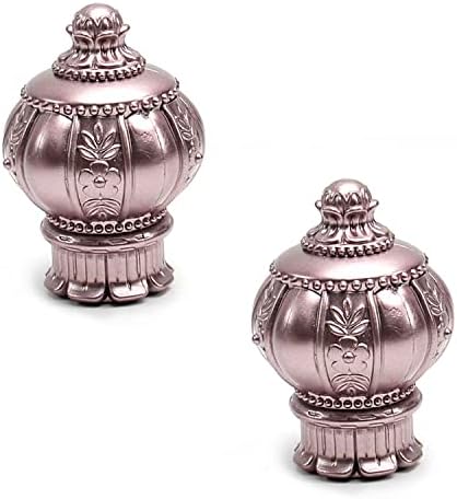 MroMax 2Pcs Curtain Rod Finials Rose Gold 1 Inch Outer Dia