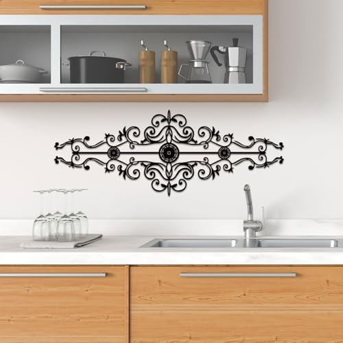 Estart Metal Scroll Wall Decor Rustic Iron Medallion