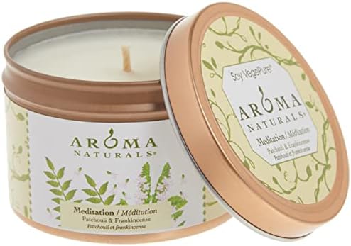 Aroma Naturals Patchouli Frankincense Soy Candle Meditation 2 Count