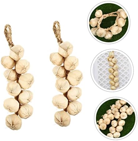GLEAVI 2Pcs Realistic Fake Garlic Strings Decorative Props