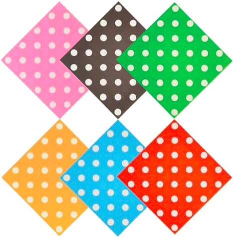 Jagrove Cocktail Napkins 120 Pack 2 Ply Rainbow Polka Dots Folded