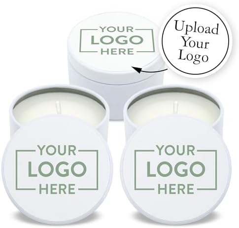 Custom Candles with Logo - 10 Pack - White Tin
