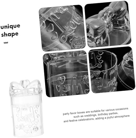Cabilock 10pcs Plastic Wedding Candy Boxes Creative Containers for Macarons Treats