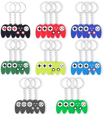 24PCS Video Game Party Favors Mini Game Controller Keychains