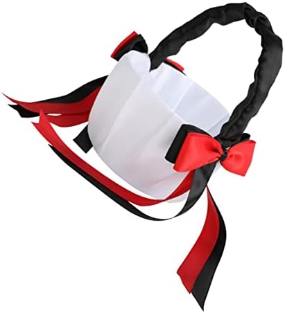 Elegant Black Satin Bowtie Flower Girl Basket