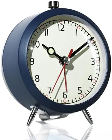AYRELY 4 Inch Loud Analog Alarm Clock with Retro Design