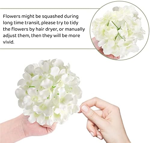 64 PCS Artificial Hydrangea Flowers Ivory