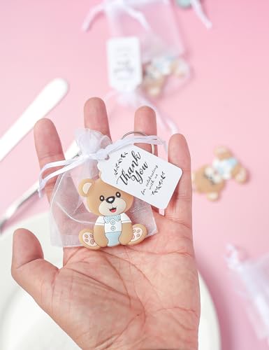 50 Set Animal Bear Keychain Favors for Baby Shower Christening Baptism