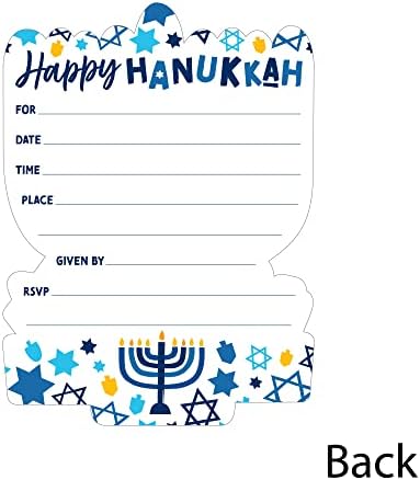 Big Dot of Happiness Hanukkah Menorah Invitation Set of 12