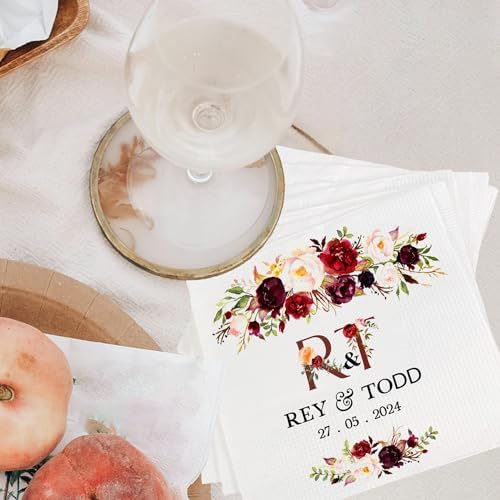 Luxury Personalized Napkins For Party Custom Printed Wedding Napkins