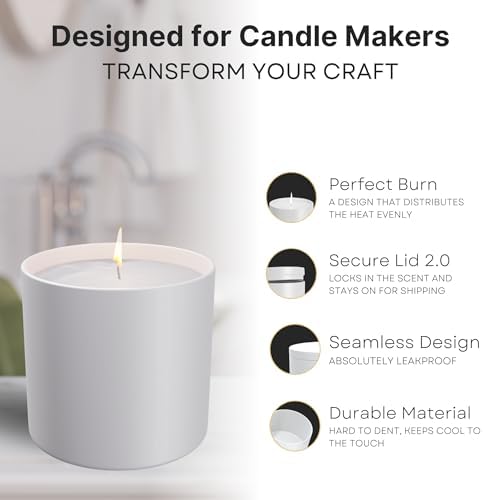 True Candle Tins 12 Pack 16 Oz Matte White Tall
