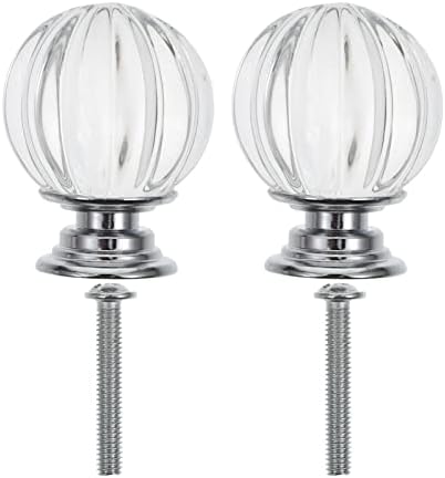 Mobestech Crystal Curtain Rod Finials for Lamps Decoration