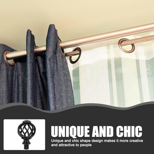 IMIKEYA 4 Pcs Diamond Finials Curtain Rod Ends