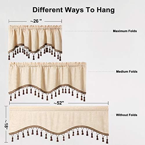 ELKCA Double-Sided Chenille Valance Panels Set of 2