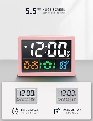 JALL Digital Alarm Clock with 55 LED Display