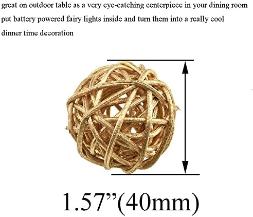 HAHIYO 40mm Rattan Balls 12PCS for Vase Filling Centerpiece