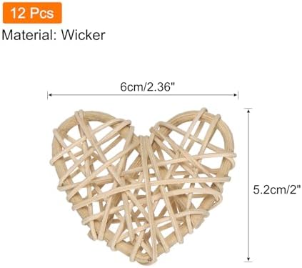 MECCANIXITY 12Pcs Heart Shaped Rattan Ball Vase Filler 1
