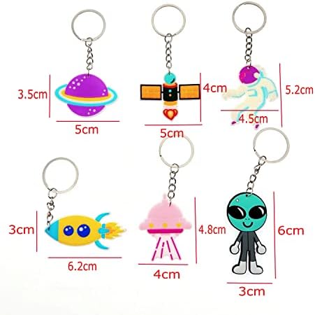 JZK 30pcs Space Themed Keyring Set