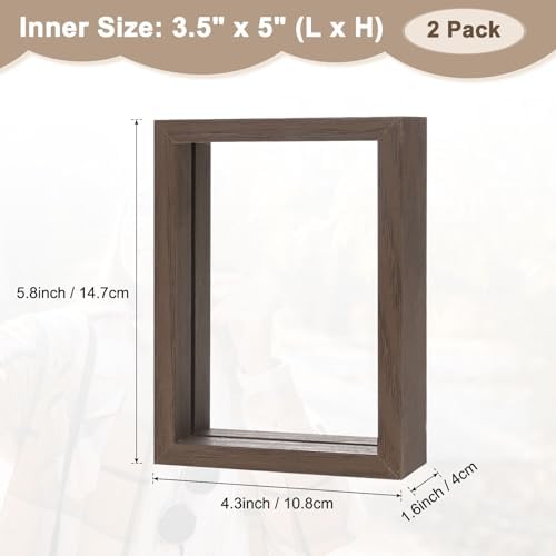 2-Pack Wooden Pressed Flower Frame with Acrylic Panels