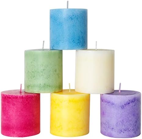 Decorative Pillar Scented Candles Set of 6 with 6 Scents