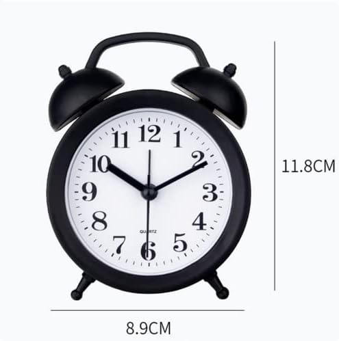TXY Kids Alarm Clock Pink Battery Operated Mini Analog Round Bedside Desk Clock