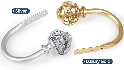 2 Pack Curtain Holdbacks with Gold Translucent Finials
