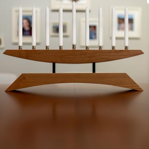 Handmade 9 Branch Modern Menorah Cherry