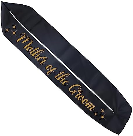 Mother of the Groom Sash - Black Gold Wedding Accessory