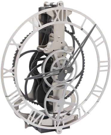 Pendulum Desk Gear Clock with Real Moving Gears Steampunk Design