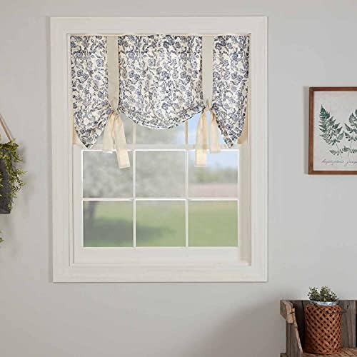 Piper Classics Doylestown Blue Floral Valance Curtain