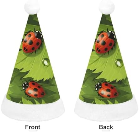 Santa Hat With Leaves And Ladybugs Christmas Party Hat