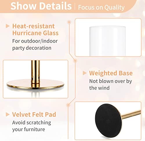 Nuptio Gold Hurricane Candle Holder Set of 3