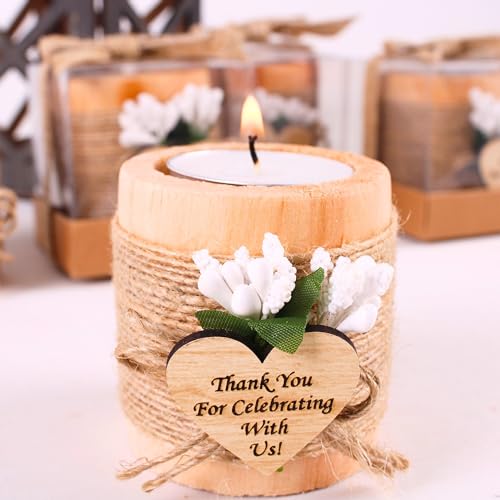 HTF Pack of 10 Wooden Tealight Candle Holders