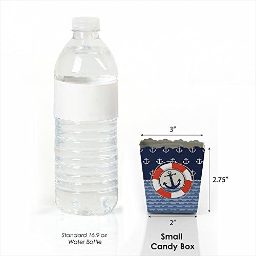 Big Dot of Happiness Ahoy Nautical Party Candy Boxes Set of 12
