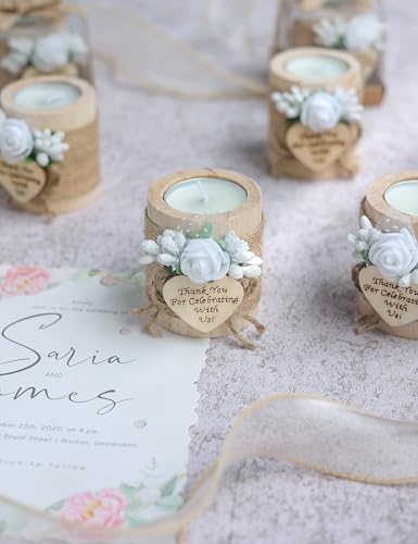 10 Piece Wooden Tealight Candle Holder Set